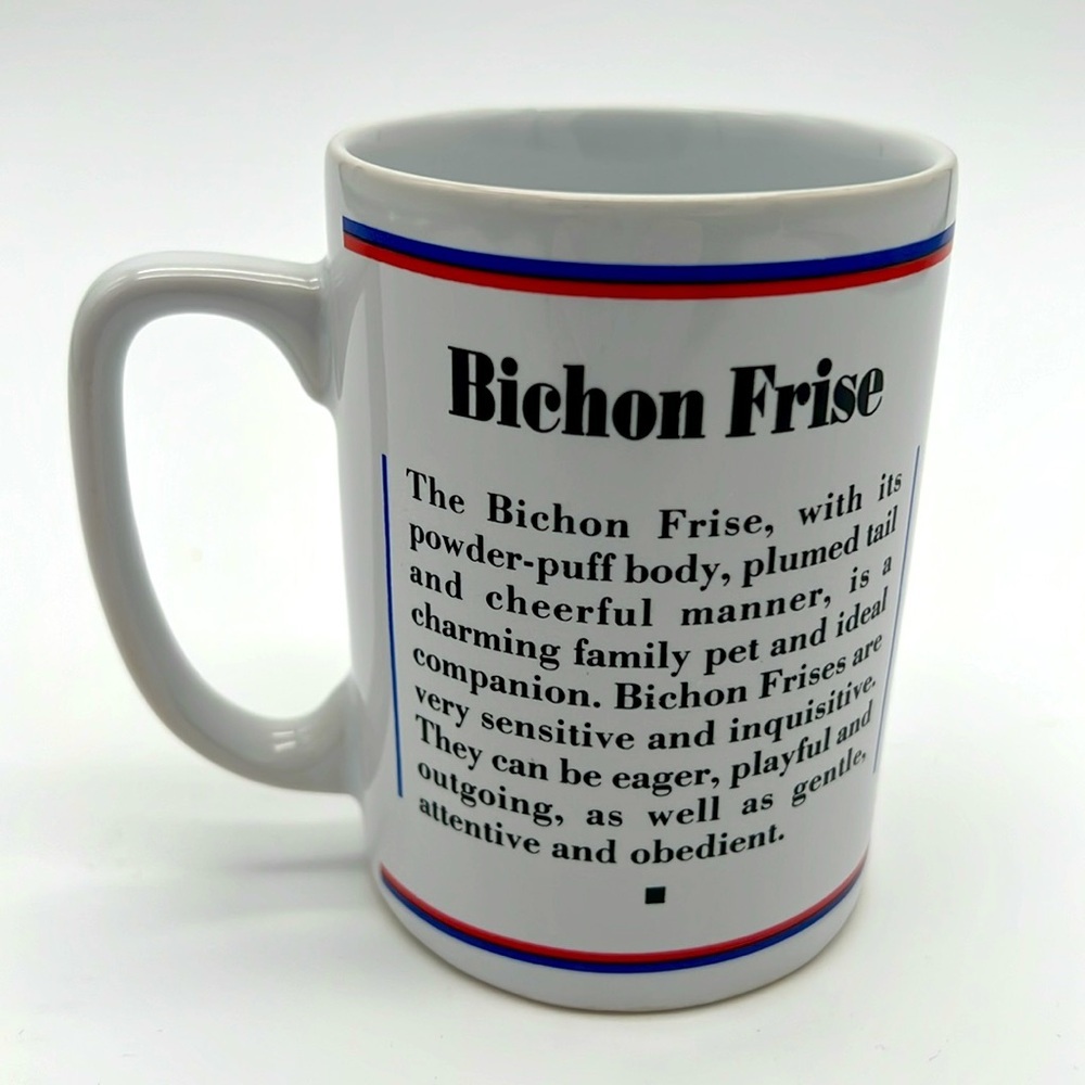 Rare Vintage Bichon Frise White & Blue Coffee Mug, Portraits R. Maystead - Papel - Picture 3 of 8